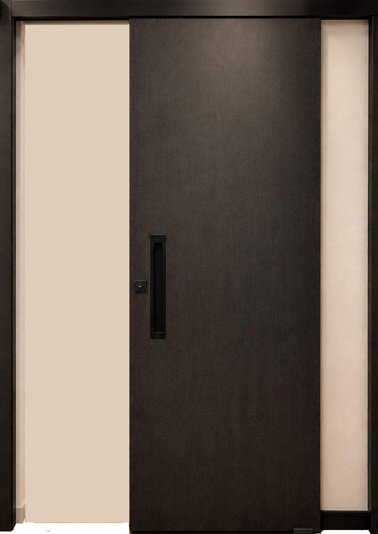 Kit para Porta de Correr Preto Amadeirado