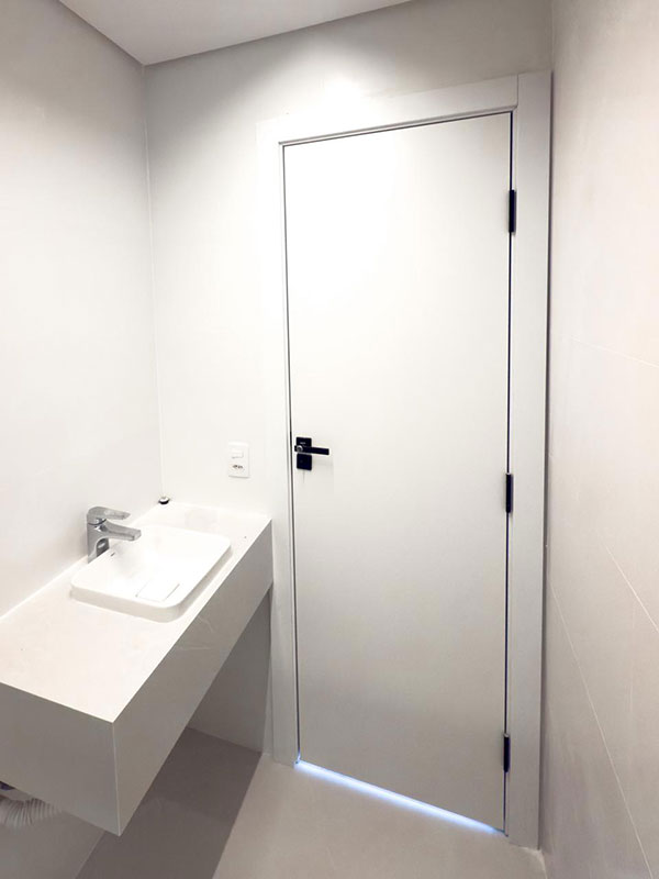 Porta Interna Lisa Revestimento Branco Diamond
