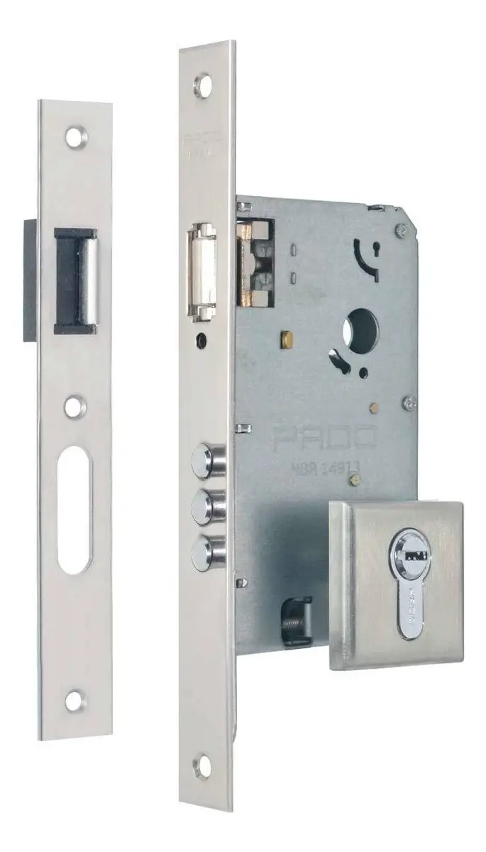 Fechadura Rolete Magnetico Pado Para Porta Pivotante 60mm – Aço Escovado