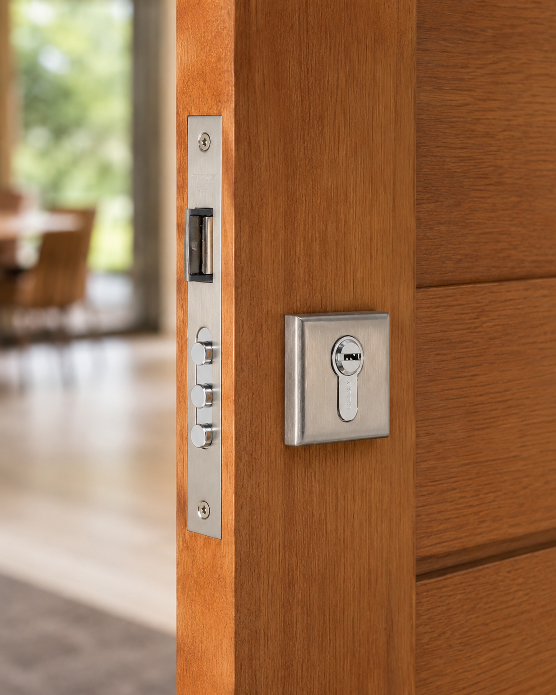 Fechadura Rolete Magnetico Pado Para Porta Pivotante 60mm – Aço Escovado