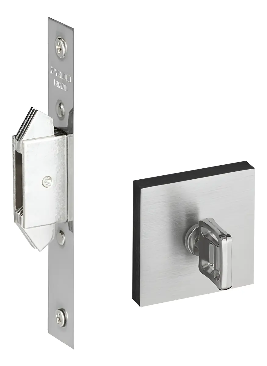 Fechadura Trava Porta Correr Banheiro WC Pado 45mm – Aço Escovado