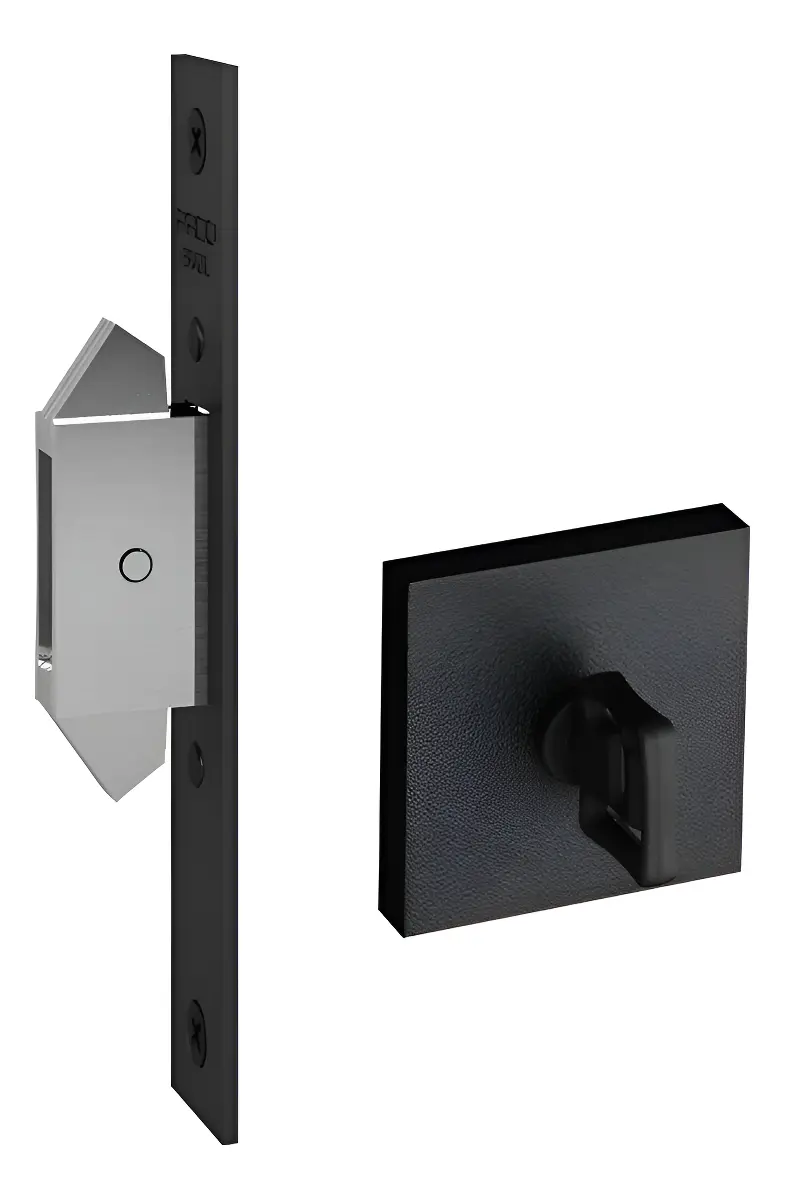 Fechadura Trava Porta Correr Banheiro WC Pado 45mm – Preto