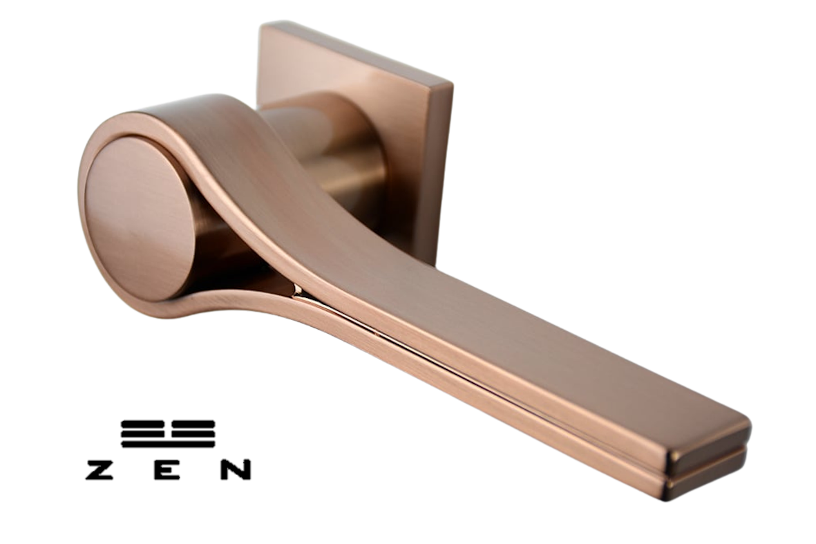 Fechadura Zen Design Drop Rosê Escovada | Linha Assinada