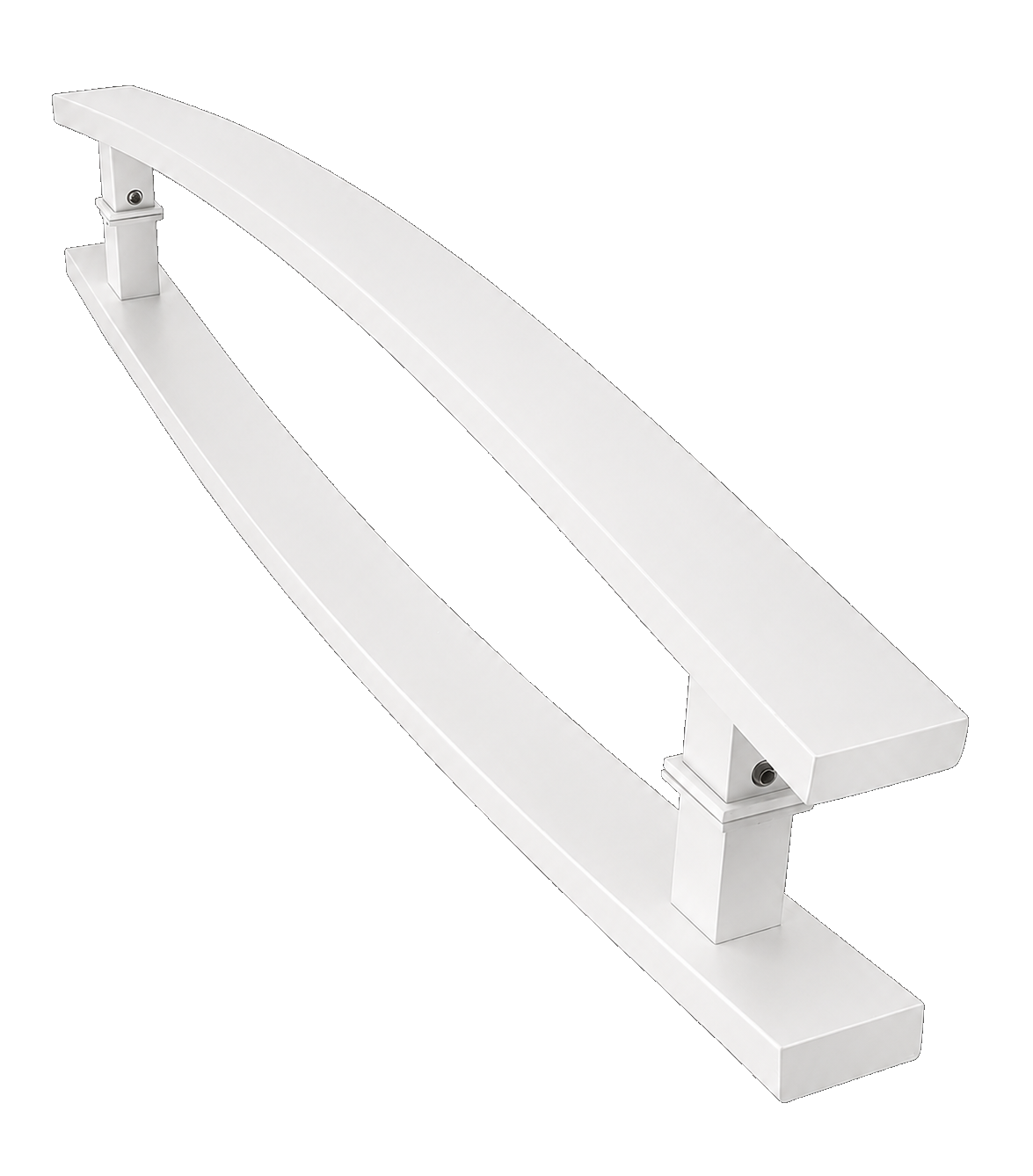 Puxador Kromus Alumínio Barra Curva Branco