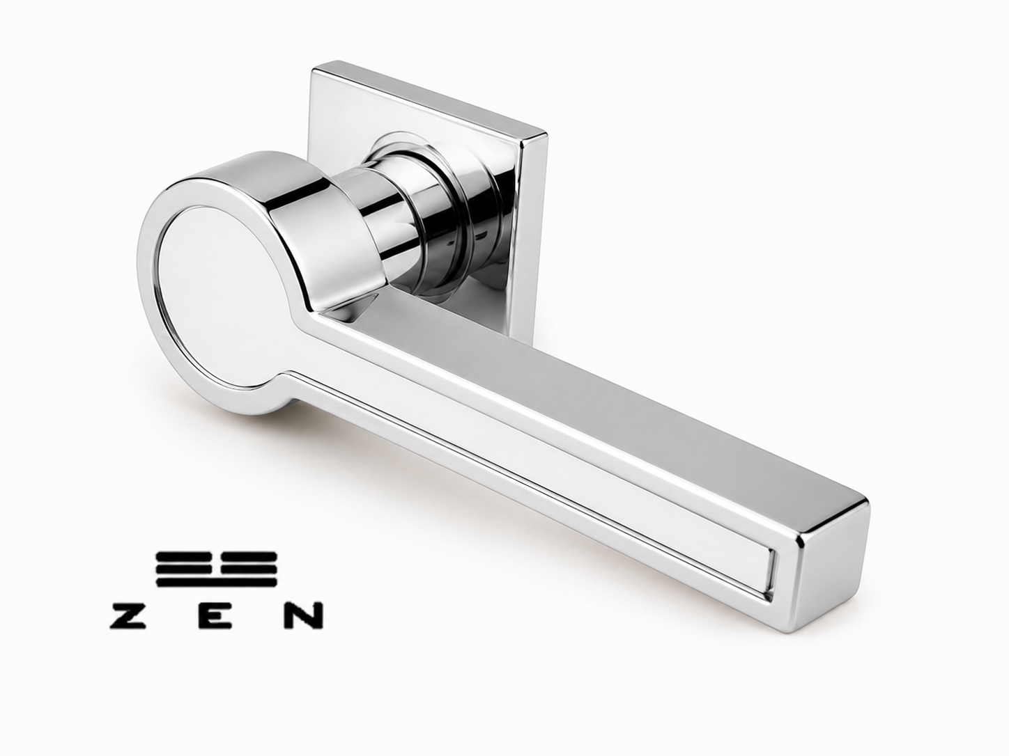 Fechadura Zen Design Blend Cromada com Branco | Linha Assinada